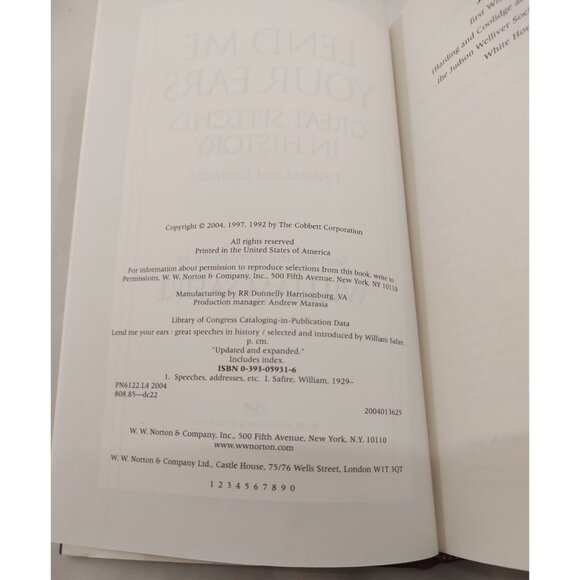 Lend Me Your Ears William Safire HC Updated Expanded Great Speeches History - Picture 6 of 6
